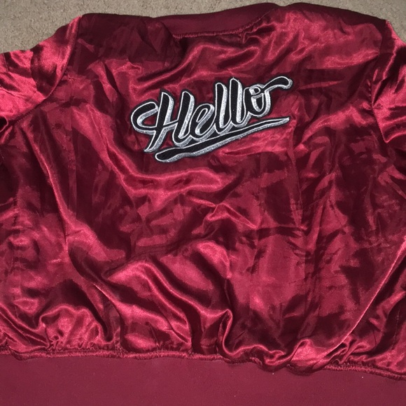 Red bomber jacket with cute tumblr patches - Picture 6 of 8